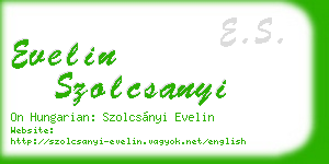 evelin szolcsanyi business card